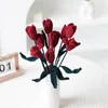 Decorative Flowers Set Of 5 Cotton Yarn Knitting Bouquet Artificial Finished Crochet Tulips Eternal Flower Valentine's Day Birthday Gift