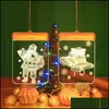 Decorazioni natalizie Tema natalizio 3D Luci colorate Decorare per interni Forma di albero di alce Lampada a LED a risparmio energetico Stringa Arrivo 9Cy J2 Dhuea