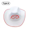 Bérets blanc LED chapeau de Cowboy feutre Western adulte bricolage noël mariage rougeoyant lumière froide mariée Cosplay Costume