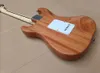 Chitarra elettrica color legno naturale a 6 corde con impiallacciatura in acero fiammato Tastiera in acero Pickup SSS personalizzabili