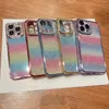 Скупка Rainbow Glitter Gradient Chases для iPhone 14 плюс 13 12 11 Pro Max XS XR Luxury Diamond Ladies Cover Antip Drop Shock -Resect