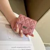 Borsa classica a tre pieghe Ringer di lusso Borsa corta da donna in pelle di pecora nuova moda multi-scomparto in pelle piccola clip profumata per il cambio