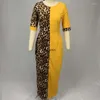 Roupas étnicas Design africano Dashiki Impressão de vestido leopardo Muçulmano abaya bazin vestidos de túnica africa