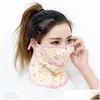 Designer Masks Fashion Designer Face Mask Ice Silk Mti Colours Flower Respirator Breathable Sun Proof Outdoor Sport Ride Mouth Masks Dhwza