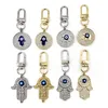 Fashion Devil's Eye Keychain Diamond Set Jewelry Bag Car Blue Evil Eyes Keychains Fatima's Hand Auto Key Ring Gift