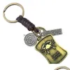 Chave de chaves de chaves pendentes de keyring metal 12 Constell Leather Keychain Rings Bol