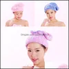 Towel Cute Coral Fleece Bath Towel Dry Hair Nylon Cotton Mti Colours Bow Hooded Towels Drying Hairs Cap 2 3Hf L2 Drop Delivery Home Dhlj3