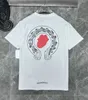 Marka męska luksusowa koszulka ch moda mężczyźni pary sanskryc liter T-shirt podkowy projektant Tshirts Man Hip Hop Sweat