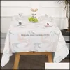 Tovaglia per la casa Tovaglia impermeabile a prova di olio Lemon Stberry Pattern Wash Pvc Rec Cartoon Table Linen 4 6Bs J2 Drop Delivery Dh0M8