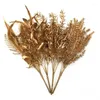 Dekorativa blommor 10 st julblommor Golden Series Simulation Plant Wedding Home Decoration Material Plastiskt arrangemang