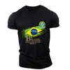 T-shirts pour hommes Brésil Drapeau Chemise T-shirt pour hommes Mode Hommes Femmes Enfants Emblème national Tshirt Hip Hop Tops 3D Imprimer T-shirts Été