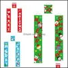 Decorazioni natalizie Mangia Disegni Tenda per porta Cartone animato Babbo Natale Pupazzo di neve Modello Natale Banner natalizio per decorazioni per feste all'aperto Dh9Ir