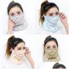 Designer Masks Fashion Designer Face Mask Ice Silk Mti Colours Flower Respirator Breathable Sun Proof Outdoor Sport Ride Mouth Masks Dhwza