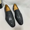 Chaussures habillées authentiques véritables cuir Stingray hommes d'affaires véritable peau de Skate haut de gamme à la main homme sans lacet formel