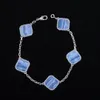 Pulseira de cadeia de designer de luxo quatro folhas de trevo cleef feminino feminina feminina 18k Bracelets de alta qualidade j￳ias com caixa
