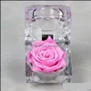 Other Festive Party Supplies Acrylic Rose Ring Box Romantic Immortal Preserved Fresh Flower Wedding Propose Engagement Valentine D Dhcbs
