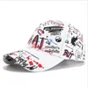 Top Caps 2022 Siyah Beyaz Mektuplar Graffiti Beyzbol Şapkası Erkek Kadın Hip Hop Modaya Moda Kapağı Yaz Zirvesi Güneş Koruma