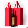 Hediye Sargısı Yaratıcı Ambalaj Çantaları Kırmızı Şarap Yağı Şişkin Şişe Taşıyıcı Hediyeler için Dize