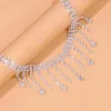 Anklets 2022 Novelly Rhinestone Heart Shape Shoe Chain Decoration Jewelry For Women DIY Crystal Tassel Anklet Chains Sneaker Accessories