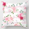 Poduszka pokrywa różowe dekoracyjne poduszki domowe sofa kwiat tkaniny poliestr futerał malowniczy dekoracje samochodu bawełniane poduszki