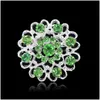 Pins Brooches Women Crystal Love Flower Brooches Pins Diamond Boutonniere Stick Cor Wedding Brooch Fashion Jewelry Drop Delivery Dhd3F