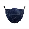 Designer-Masken Mode Sternenhimmel-Druck-Gesichtsmaske Galaxy Adt Waschbarer Stoff-Mundschutz Wiederverwendbar 72 G2 Drop-Lieferung Home Garden Ho Dhrly