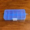 Transparente 10-Gitter-rechteckige leere Box Mini-Kunststoff-Süßigkeits-Pillendosen Halskette-Ring-Aufbewahrungskoffer Startseite Kleinigkeiten Organizer-Box BH8027 TYJ