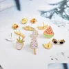 Pins Brooches Sunglass Feather Ice Cream Pot Lapel Pin Enamel Brooches Pins Jeans Tops Bag Badge For Women Men Fashion Jewelry Drop Dh8Vt