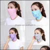 Designer-Masken Sommer-Gesichtsmaske Nackenschutzmasken Atmung Mund Atemschutzmasken Lady Printing Sunsn Haushalt Schutz 2 4Gy Uu Dhsc9