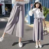 Pantaloni da donna Pantaloni casual larghi da donna in chiffon a vita alta gamba larga con fusciacche coulisse alla caviglia Xnxee