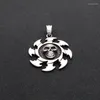 Pendentif Colliers Gothique En Acier Inoxydable 316L Argent Couleur Noir Rond Crâne Lame De Scie Bijoux De Squelette Tête Cadeau