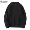 Herrtröjor Huncher S stickade vintage tröja Vinter Casual överdimensionerad jumper manlig koreansk modeskurtlenhals för 221125