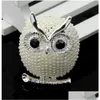 Pins Brooches Gold Owl Brooch Pins Bird Pearl Brooches Business Suit Dress Tops Cor For Women Men Fashion Jewelry Drop Delivery Dhzhs