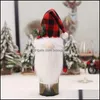 Świąteczne dekoracje świąteczne przyjęcie świąteczne zaopatrzenie w słodkie czapki łosie bez twarzy stary butelka wina er hargami prezenty stół dekoracje domowe 6 2mg d dhtsr