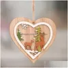 Decorações de Natal Árvore de Natal Árvore de Christmas Heart Snowflake Jingle Bell Hanges Decorações Ornamentos de madeira EL DECORA DO ELEMENTO DAPAÇÃO DHTNS DHTNS