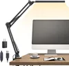 LED Desk Lamp Swing Arm Licht met klem 3 verlichting 10 helderheid Eye-caring Modi Leeslampen voor thuiskantoor 360 graden spin met USB-adapter