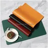 Mats Pads Waterproof Oilproof Washable Table Mats Synthetic Leather Home Kitchen Dining Placemat Placemats Pads Decoration Drop De Dhi82