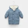 Down Coat Thicken Warm Kids Winter Baby Hooded Parkas Long Version Jacket Parka Outerwear Children Clothing 210Y 221125