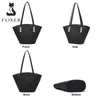 bolso de diseñador FOXER Lady Split Bolsos de cuero Commuter Compuesto Bolso Moda Gran capacidad Mujer Tote Simple Retro Bolso de hombro de alta calidad