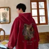 Oil Painting Men Fleece Hoodies Vintage Loose Fashion Unisex Autumn Winter Pullovers Male Jumpers Sweatshirts