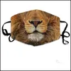 디자이너 마스크 마스크 3dprint funny face mask 보호 귀가 동물 프린트 세척 가능한 재사용 가능한 구강 adt 유엔 디자인 mas dhbub
