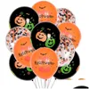 Décoration de fête Décoration d'Halloween Latex Balloon Party Enfants Jeux Arrangement Word Balloons Set Pumpkin Printing Festival 7 9 Dh45S