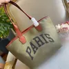 Bolsa de Compras Lona Paris Sacolas Femininas Designer Moda Moda Bolsa de Ombro Feminina de Grande Capacidade Bolsa de Praia de Verão Bolsas de Couro com Alça de Mão