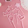 Suprimentos festivos amor casamento plástico bolo topper ouro rosa coração cupcake para aniversário feliz dia dos namorados decorações