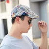 Berets 2022 Plaid Cotton Sboy Cap Men Casual Ivy Hat Duckbill Visor Cabbie Hats Summer Gorras Planas Flat for Women