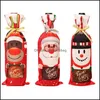 Party Decoration Red Wines Packaging Pouch Mti Color Christmas Snowman Cartoon Wine Bottle Er Dust Bag For Party Table Decoration Hi Dhwi8