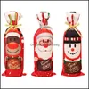 Party Decoration Red Wines Packaging Pouch Mti Color Christmas Snowman Cartoon Wine Bottle Er Dust Bag For Party Table Decoration Hi DHWI8