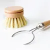 Wooden Handle Cleaning Brush Kitchen Household Beech Wood Long Handle Dish Tool Wholesale FY2680