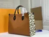 패션 고품질 여성 고급 디자이너 가방 핸드백 토트 정품 가죽 어깨 가방 지갑은 레오파드의 클래식 M45719를 선물합니다.