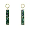 Boucles d'oreilles pendantes mode haut de gamme industrie lourde cristal incrusté à la main femmes coloré vert et rouge Simple mot Long